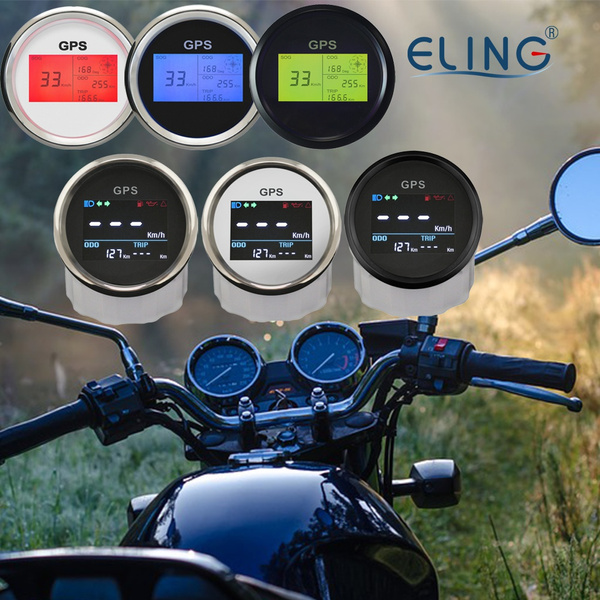 ELING GPS Digital LCD Speedometer 85mm/52mm Speed Gauge Odometer Multi