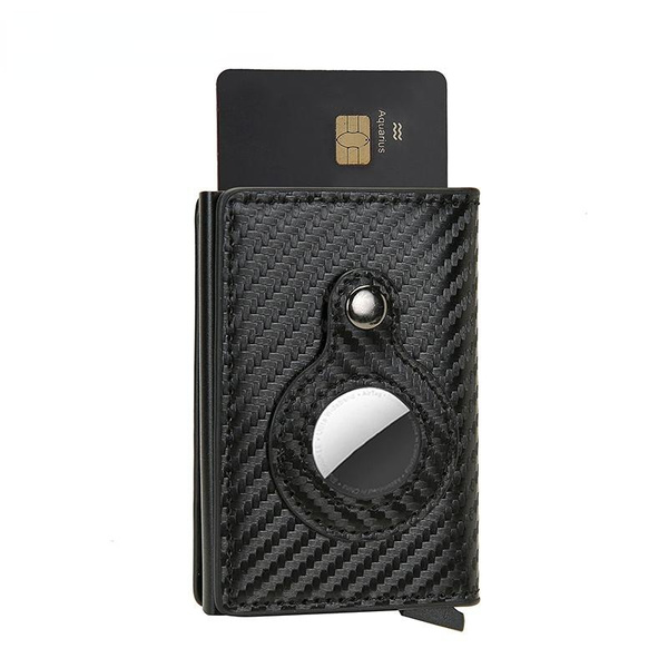 Rfid Carbon Fiber Card Holder Airtag Men Bank Credit Cardholder