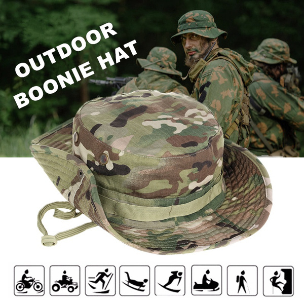 Multicam Boonie Hat Military Camouflage Bucket Hats Army Hunting Outdoor  Hiking Fishing Sun Protector Fisherman Cap Tactical Men