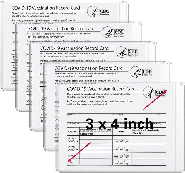 Vinyl Vaccine Card Holders, 4 1/2 x 4 1/2