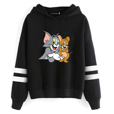 Fashion, pullover hoodie, tomandjerry, hoodies for women
