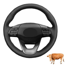 handsewingcarsteeringwheelcover, i30, cow, leather