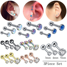 Steel, opalearring, Jewelry, Stud Earring