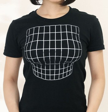 Creative Funny T-shirt Flat Chest Enlarged Chest Illusion