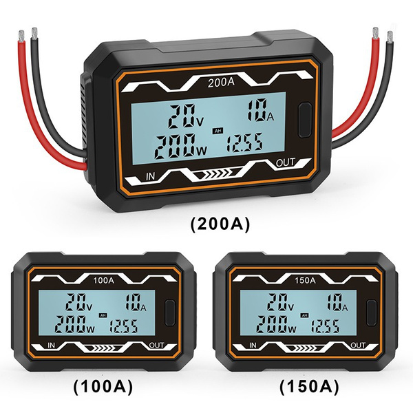 150A LCD Digital Power Analyzer RC Watt Meter - Voltage Amp Meter For Battery, Solar & Wind Power Systems