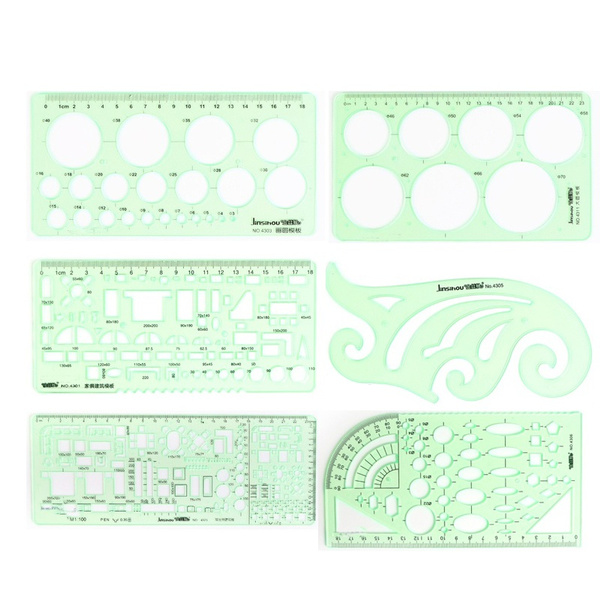 Jinsihou Cartography Drawing Template Ruler Plastic Stencil Ruler Soft ...