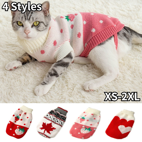 4 Colors Winter Cat Dog Sweater Newest Knitted Warm Clothes Coat for ...