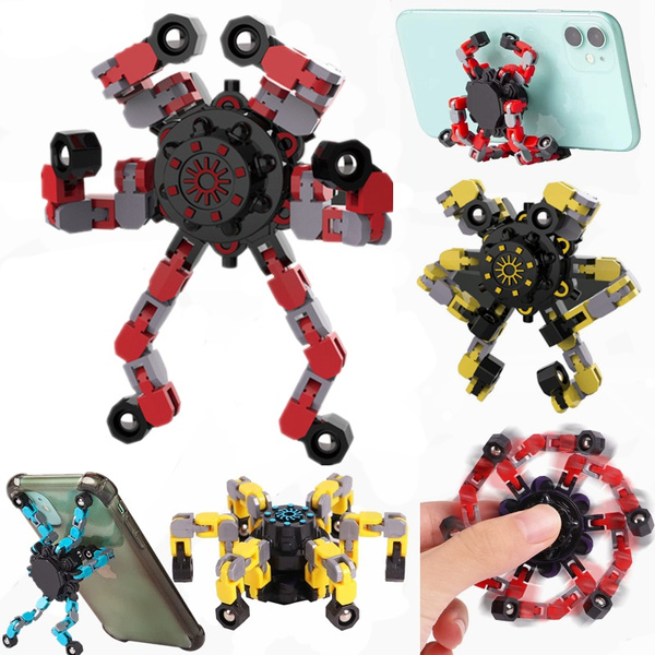 DEFORMABLE FINGERTIP SPIN TOP FIDGET SPINNER TRANSFORMABLE GYRO ROBOT TOY
