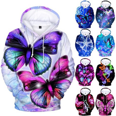 butterfly, 3D hoodies, cartoonpullover, hooded