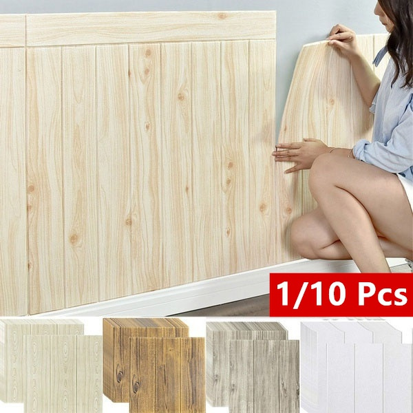 1Pc/10pcs Wallpaper Foam Peel and Stick Wall Paper Adhesive Wall Decorative  Wall Panel Home Decoration