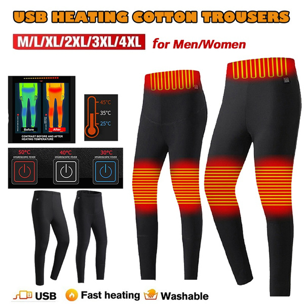 Heated Pants,USB Electric Thermal Heating Trousers,Washable USB