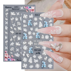nail stickers, Flowers, Lace, Beauty