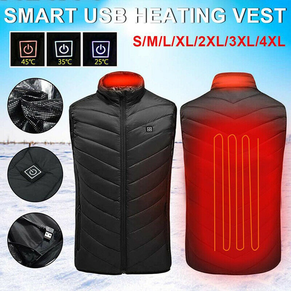 Heated Vest Warm Body Electric USB Men Women Heating Coat Jacket Winter Clothing