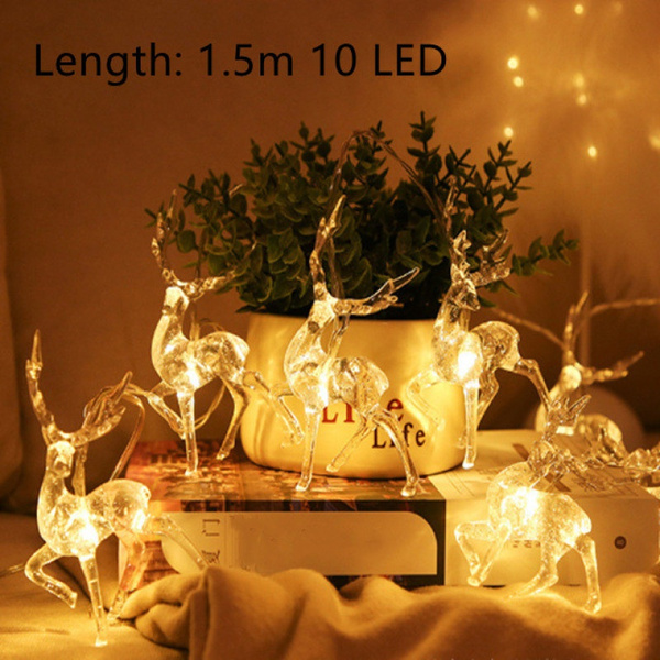 1.5m Deer LED String Light Garland Reindeer Battery Operated Christmas