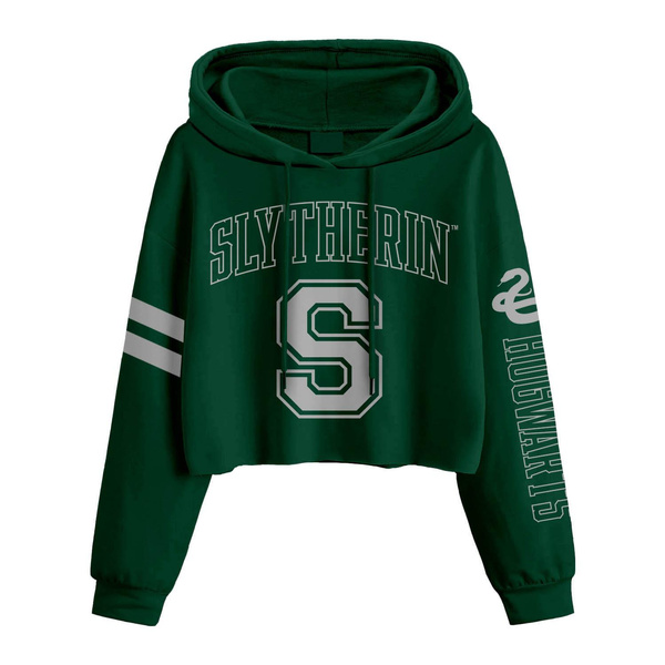 Harry Potter Womens Ladies College Slytherin Crop Hoodie Wish