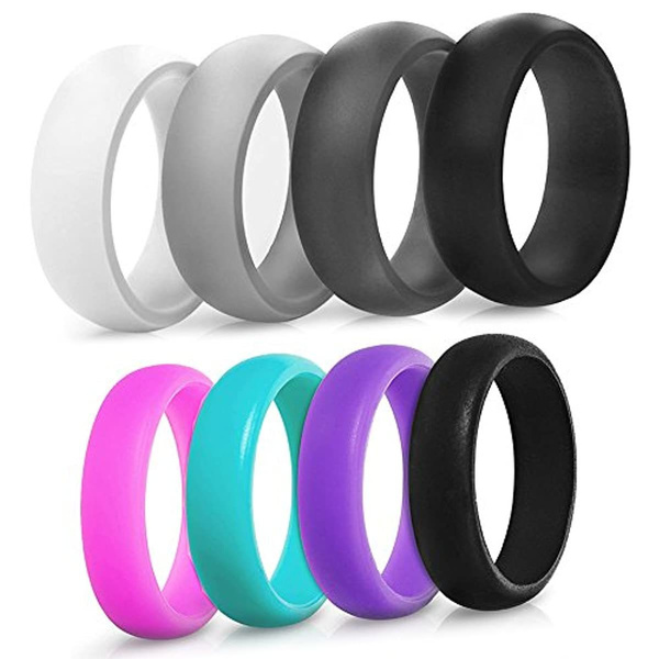 4 Pack Saco Band Silicone Ring Wedding Band for Men and Women 