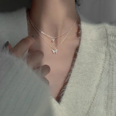 butterfly, clavicle  chain, Chain Necklace, Jewelry
