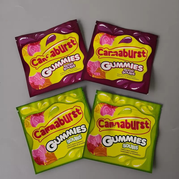 500mg Cannaburs Gummies Berry sour and Gummies Sours Bag Packaging rope
