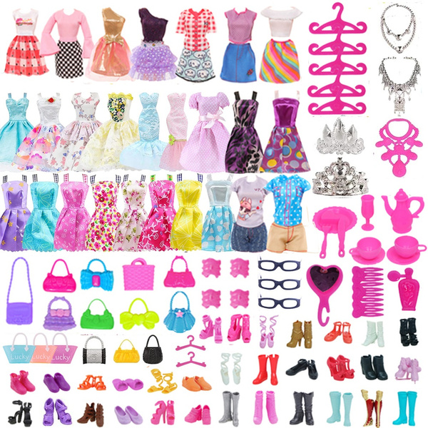 Doll Accessories for Barbie Doll Shoes Boots Mini Dress Handbags