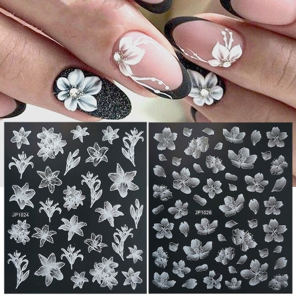 Love this green and white nail art idea | White nail art, Winter nail  designs, White nails