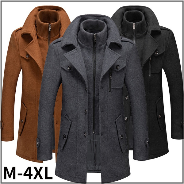 Winter Jackets for Men Hooded Outdoor Jacket Solid Color Long Sleeve Zipper  Multi Pocket Male Autumn Jacket Wool Overcoat at Amazon Men's Clothing store