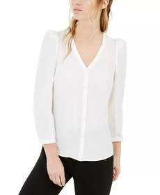 blouse, button, Moda, white