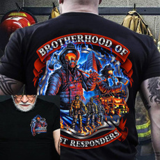 Fashion, firefightershirt, men's cotton T-shirt, fireman