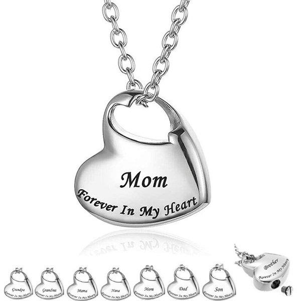Urn Pendant Necklace Forever in My Heart Dad Cremation Jewelry Sterling  Silver | eBay