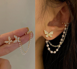 butterfly, tasselsearring, Moda, vintage earrings