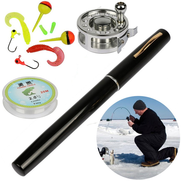 Goture Ice Fishing Combo Mini Fishing Rod Reel Set Mini Pocket Pen