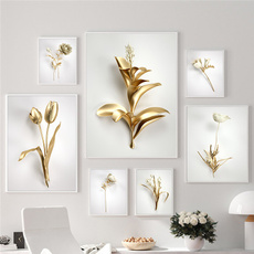 art print, golden, Plants, Wall Art