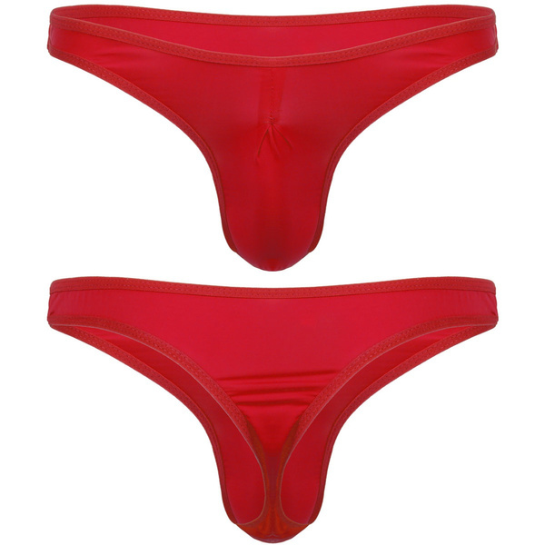 Men's Bikini Brief Elastic Silky Ruched Back Underwear Swimwear