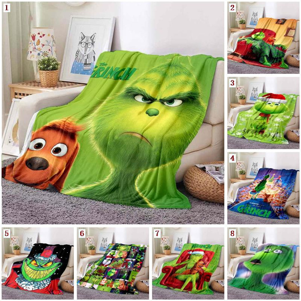 Grinch christmas discount fleece throw blanket