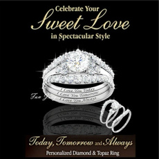 Engagement Wedding Ring Set, Love, 18k gold ring, crown