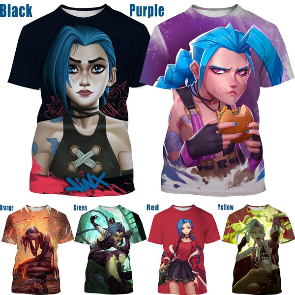 Jinx adult t-shirt White LG inspired by Arcane League of Legends Vi