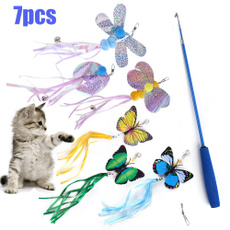 Funny, cattoy, Toy, Butterflies
