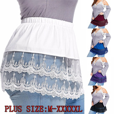 lace trim, Plus Size, skirts female, Lace
