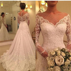 Sexy Wedding Dress, Bridal, longsleeveweddingdre, robedemariage