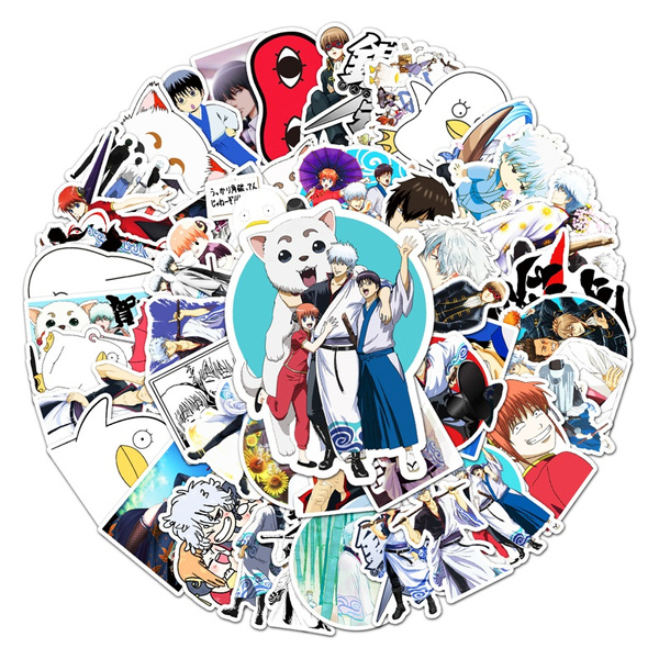 Details about    50PCS Anime Gintama Stickers DIY Decals for Luggage Laptop Skateboard Fridge 