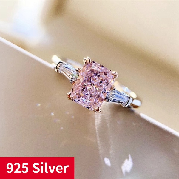 square pink diamond ring