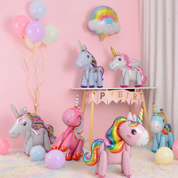 Unicorn Balloon Decoration Happy Birthday Party Supplies Foil Letter