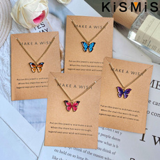 Steel, butterfly, Chain Necklace, Fashion