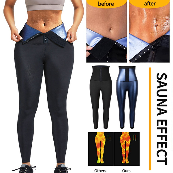 Women Sweat Sauna Body Shaper Pants Thermo Shapewear High Waist Weight Loss  Trainer Leggings Compression Workout Fitness Slimming Tights Fat Burner