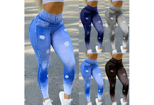 GEQSWP Retro Denim Leggings for Women Distressed Butt Lifting Skinny Pants  Tummy Control Plus Size Jeans Leggings Booty Tight (Blue, M) at Amazon  Women's Clothing store