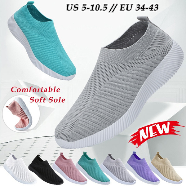 Doubjoy Womens Fashion Sneakers Walking Shoes Ultra Lightweight Breathable Casual Athletic Running Shoes Knitted Socks Shoes 
