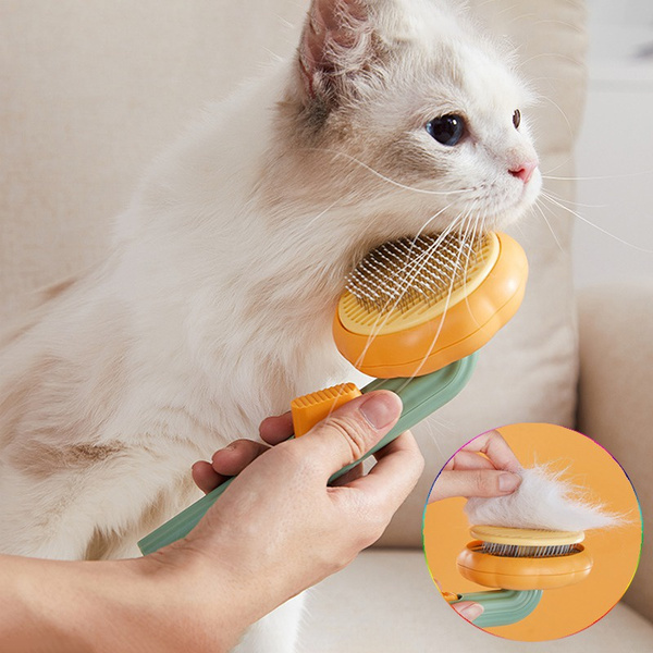 Pet Cat Comb Dog Hair Removal Self Cleaning Flea Comb for Cats Dog Grooming  Combs Clean Brush Cat Hair Remover Brush Pet Supplies | Wish