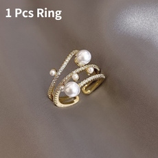 adjustablering, Fashion Accessory, exquisite jewelry, imitationpearlring