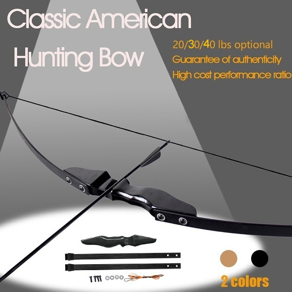 30/40lbs Archery Recurve Bow Hunting Straight Bow Practice Shooting Bow Target L 