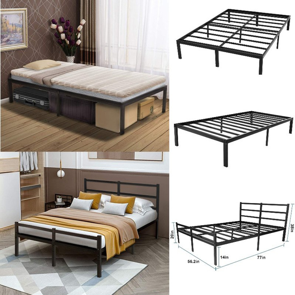 14 Tall Queen Size Heavy Duty Steel, Tall Metal Twin Bed Frame With Headboard