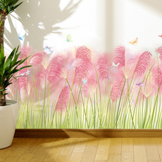 bedroomskirting, pink, wallwallsticker, decorativepaintingwallsticker